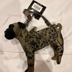 FuzzyNation Pug Dandiecow Puppy Wristlet Ornate Mini Coin Purse Women new